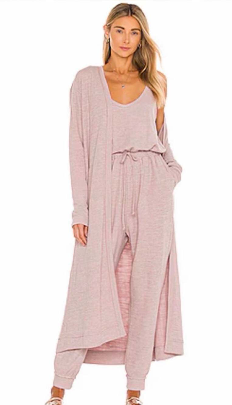 Free People Beach Bicoastal Long Open Front Cardigan Plum Size Medium